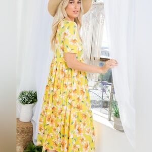 Yellow floral dress SOLD